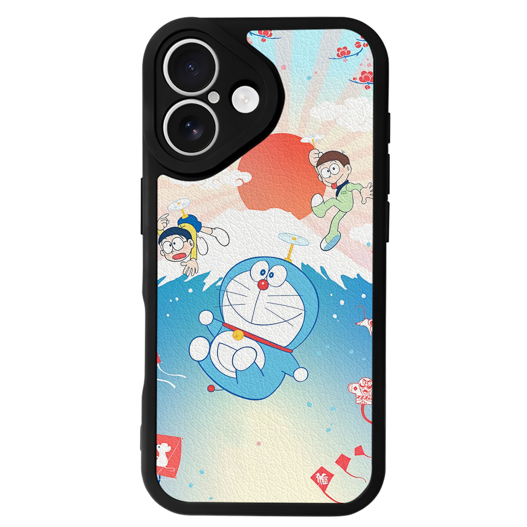 （画像用） ドラえもん Doraemon 【iPhone 16シリーズ対応】シリコンスマホケース（レザー調） 材質：シリコン